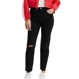 Levi’s Premium Wedgie Fit Ankle Women’s Jeans Black Size 28 Distressed Skinny